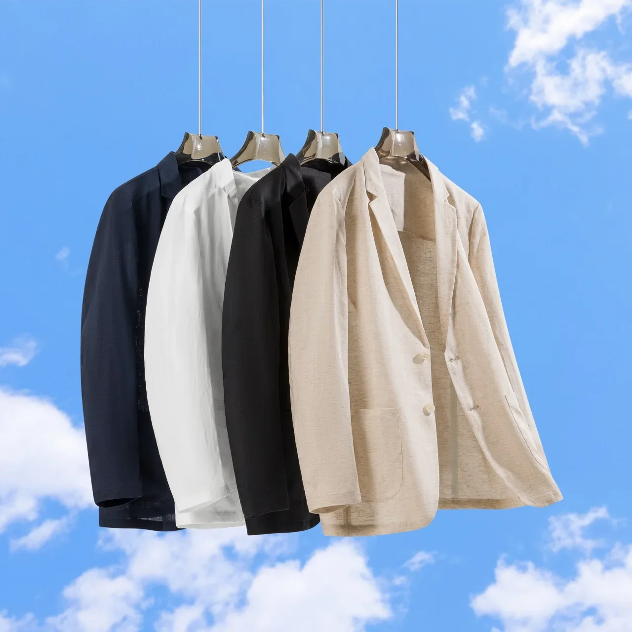 Herren Leinen Blazer Leichte Sommerjacke Unstrukturiert Smart Casual Atmungsaktiv Kühlend Lyocell Resort Stil Stiller Luxus Eleganter Mantel Sonnenschutz Urlaub Strand Viskose Mischung Oberbekleidung Büro Reise Freizei – Detail 27