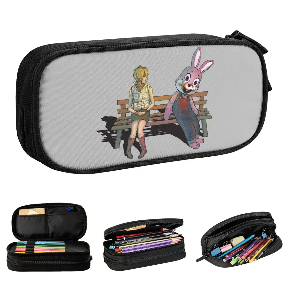 Horror Silent Hill Game Pencil Case Cute Pen Holder Bags Student Big Capacity Students School Gifts Pencilcases