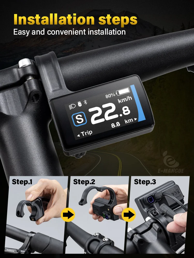 Bafang DPC245 TFT LCD Display 0-6 Modi Bluetooth 5.1 Tachometer für Bafang Mittelmotor CAN Protokoll M510 M600 M560 M510 M420 – Detail 8
