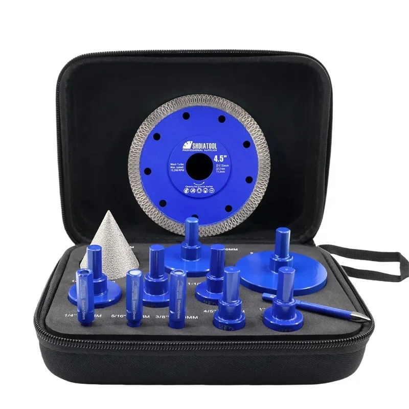 13PCS/Set 6-65mm Triangle Shank Brazed Diamond Core Drill Bit Set Vacuum Brazed Hole Saw Tile Cutter Saw Blade Marble Ceramic