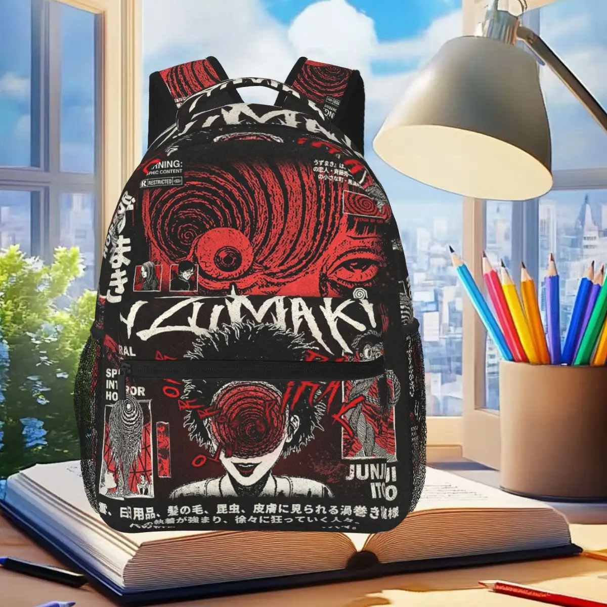 Tomie Junji Ito Horror Anime Comic Pattern Backpack Student Boys Girls BookBag Kids School Bag Shoulder Bags for Men Women