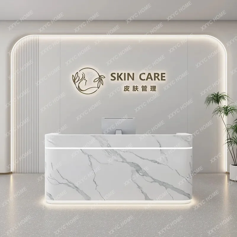 XX High-end Counter Reception Desks Office Service Commericial Modern Reception Desks Elegant Checkout Bureau Industrial Furnit