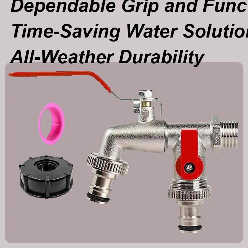 

Разветвитель садового шланга, разветвитель шланга, 2-ходовой сверхмощный смеситель для орошения из металлического цинкового сплава для наружного теплицы, автомобиля на колесах