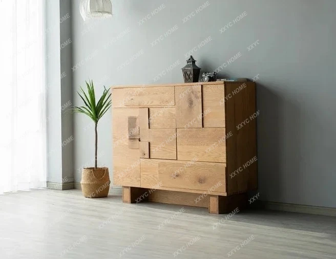 

Y Nordic Simple Solid Wood Side Cabinet Modern House Silent Style Entrance Cabinet