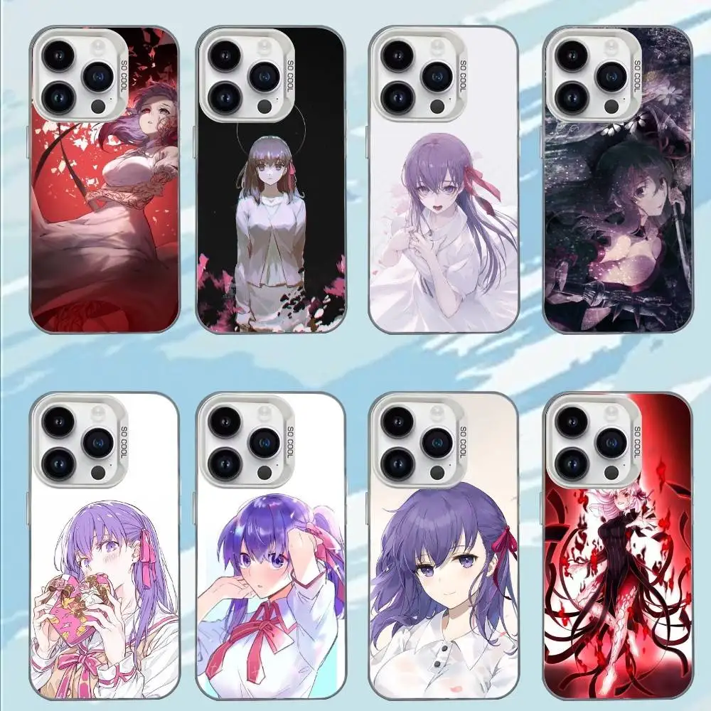 

Anime Fate Stay Night S-Sakura Phone Case For iPhone 17,16,15,14,13,12,11,Mini,Pro,E,MAX White Matte Shockproof Cover