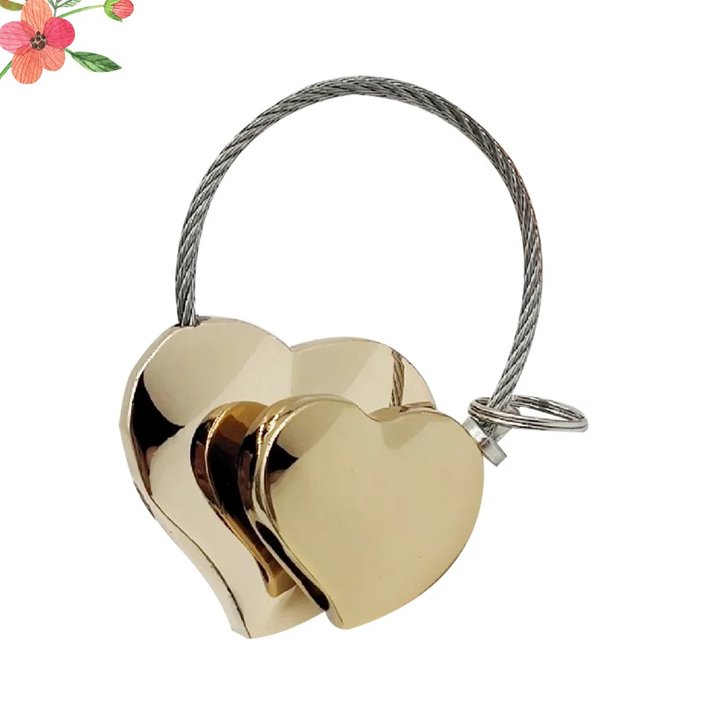 Metal Double Heart Keychain Fine Crafted Holder Heart Key For Keychain For Purse Christmas Stocking Stuffers