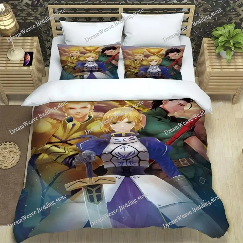 

Fate EXTRA Duvet Cover Pillowcase Tohsaka Rin Bedding Set Adult Children Bedroom Decoration Gift Single Double Large Size