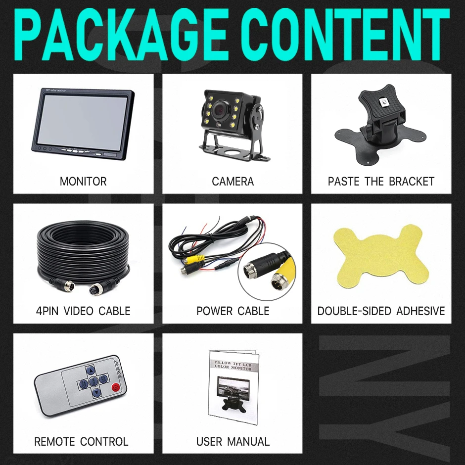 GreenYi 1920*1080 عالية الوضوح AHD شاحنة ضوء النجوم للرؤية الليلية كاميرا احتياطية 7 بوصة مركبة عكس رصد لسيارة الحافلة