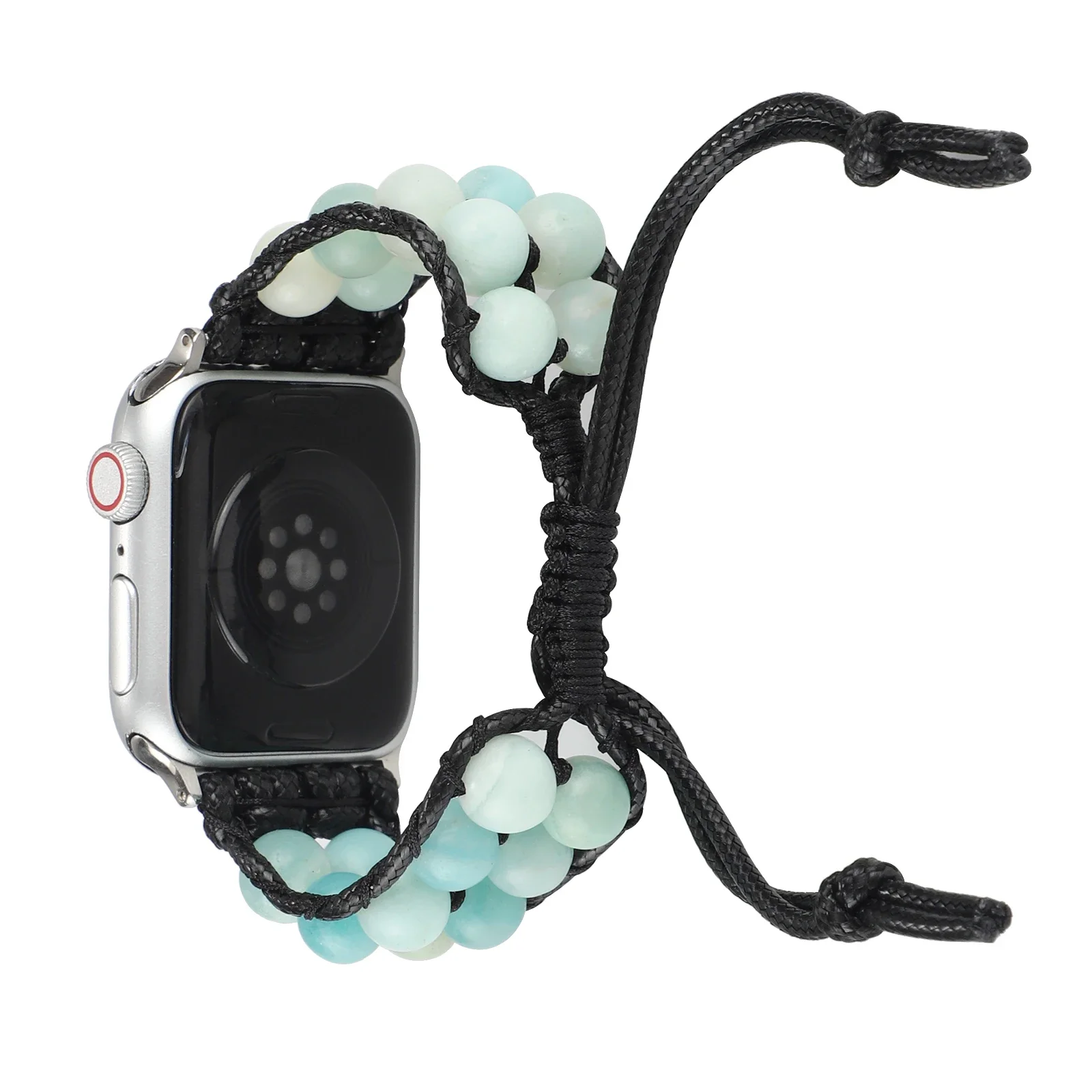 Agate Jewelry Strap for Apple Watch Series 10 9 8 7 45mm 41mm 42mm 46mm Adjustable Braided Bracelet Band iWatch 6 5 4 SE Correa