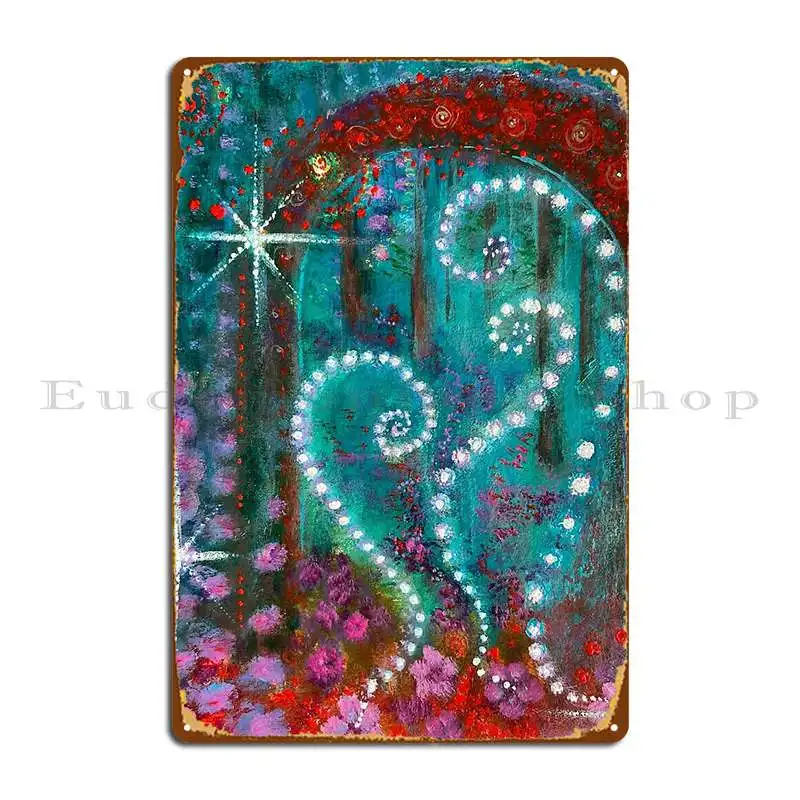 Plant Spirits Dancing At The Portal Metal Plaque Designer Living Room Painting Wall Cave Retro Tin Sign Poster