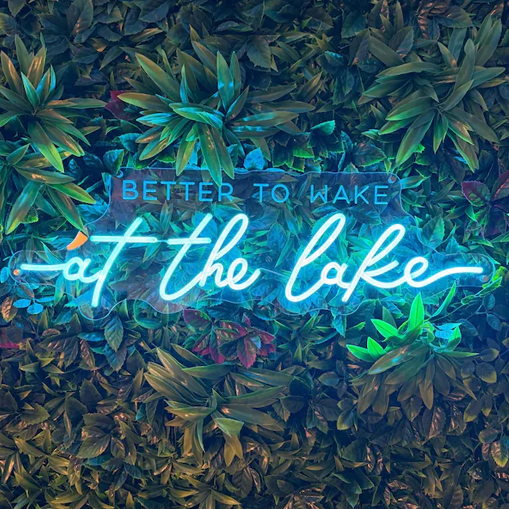 

Better to Wake at the Lake Led Neon Sign, Lake House Wall Decor, Summer Vibes Wall Neon Light, Lake Home Bedroom Neon Decor