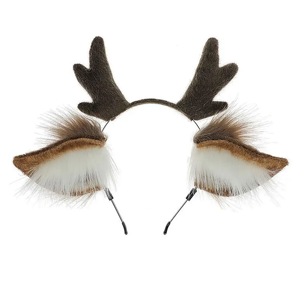 

Unisex Deer Ears Reindeer Antler Headband Cute Festival Decorations Head Hoop Party Headpiece Headwear for Adult