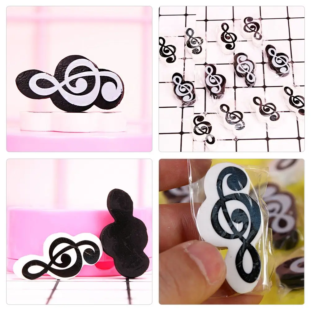 20 Pcs Mini Bulk Cute Small Erasers Music Note Symbol Tpr Material Pencil Rubber For School Classroom Home Party Favors Game