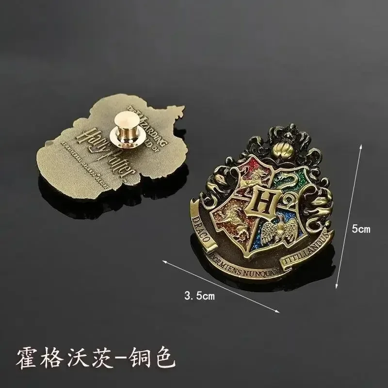 Harries Potters Metal Brooch Hogwarts Magic Academy Badge Cosplay Enamel Pins Decoration Collar Accessories Children Gifts