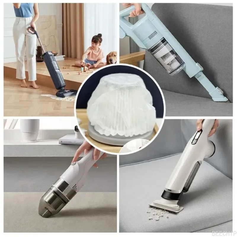 100Pcs Vacuum Cleaner Filter Mesh Protective Cover, Nonwoven Fabric Filter Mesh Spare Parts for Vacuum Cleaner