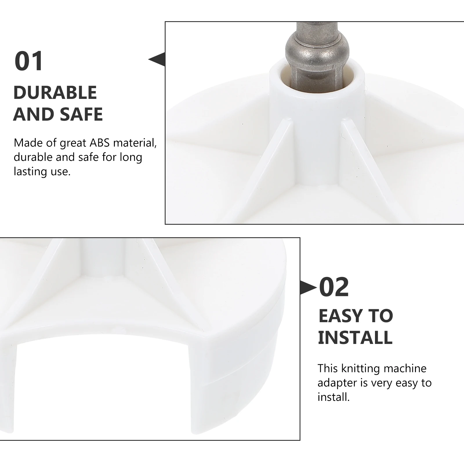 

Plastic Knitting Machine H Adapter Durable Install Crank Loom Power Weave Tool Sewing Accessory Household Component