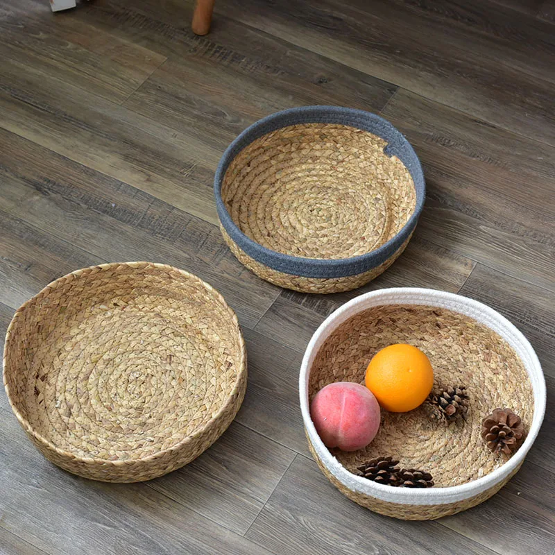 

Storage Basket Circular Storage Basket Table Top Miscellaneous Grass Woven Storage Box Seagrass Handmade Gourd Grass