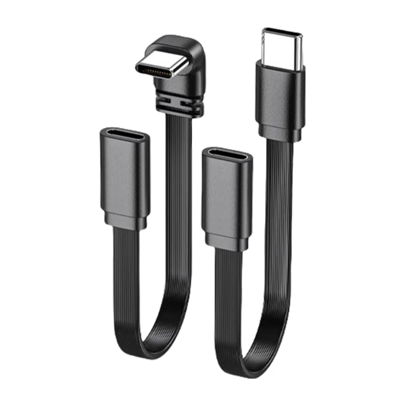 USB C Extension Cable Male to Female Straight/90 Degree Connector for Easy Access in Tight Space for Multiple Devices