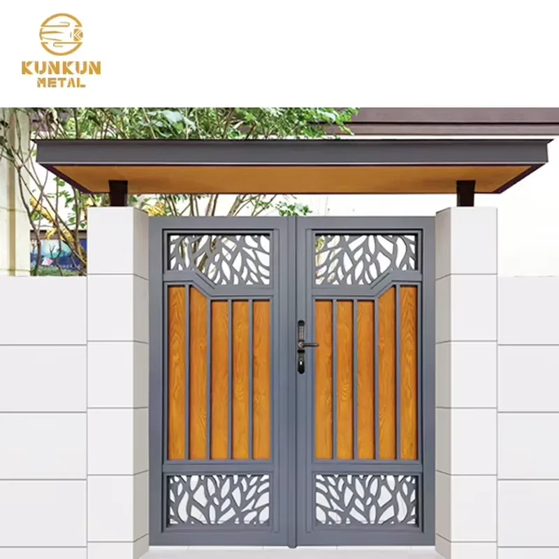 Hot Sales Modern Style Aluminium Garden Gate Automatic Sliding Iron Fencing Gates and Fences Unique Design