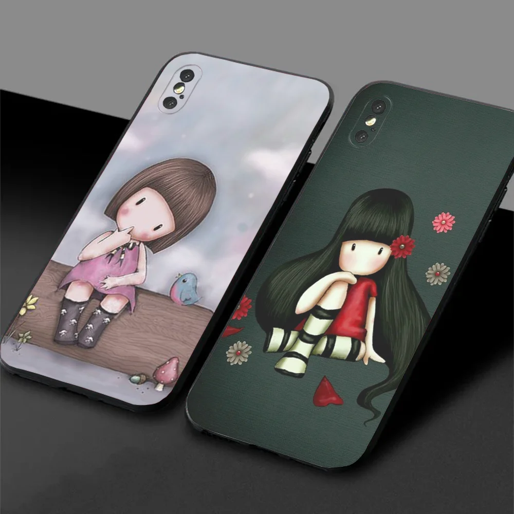 Girl Kid santoro-gorjuss Phone Case For Samsung S24,23,22,30,21,10,9,Ultra,Plus,Lite,FE,5G Black Soft Case