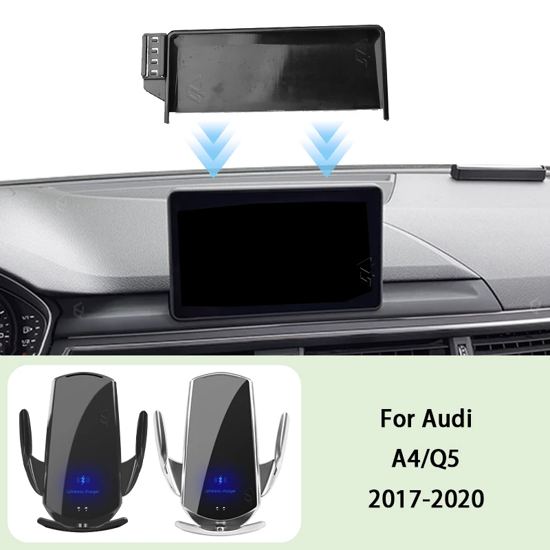 

Car Phone Holder Screen Panel Fixed Base For Audi A4 B9 Q5 8R 2017 2018 2019 2020 15W Car Mobile Phone Wireless Charging Mount