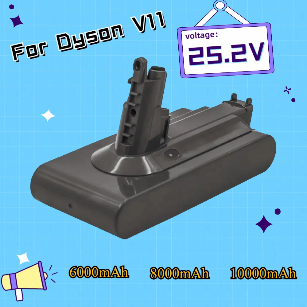 

25.2V 6000/8000/10000mah Vacuum Cleaner battery for Dyson V11 SV14 Cyclone Animal Absolute Total Clean Rechargeable Battery