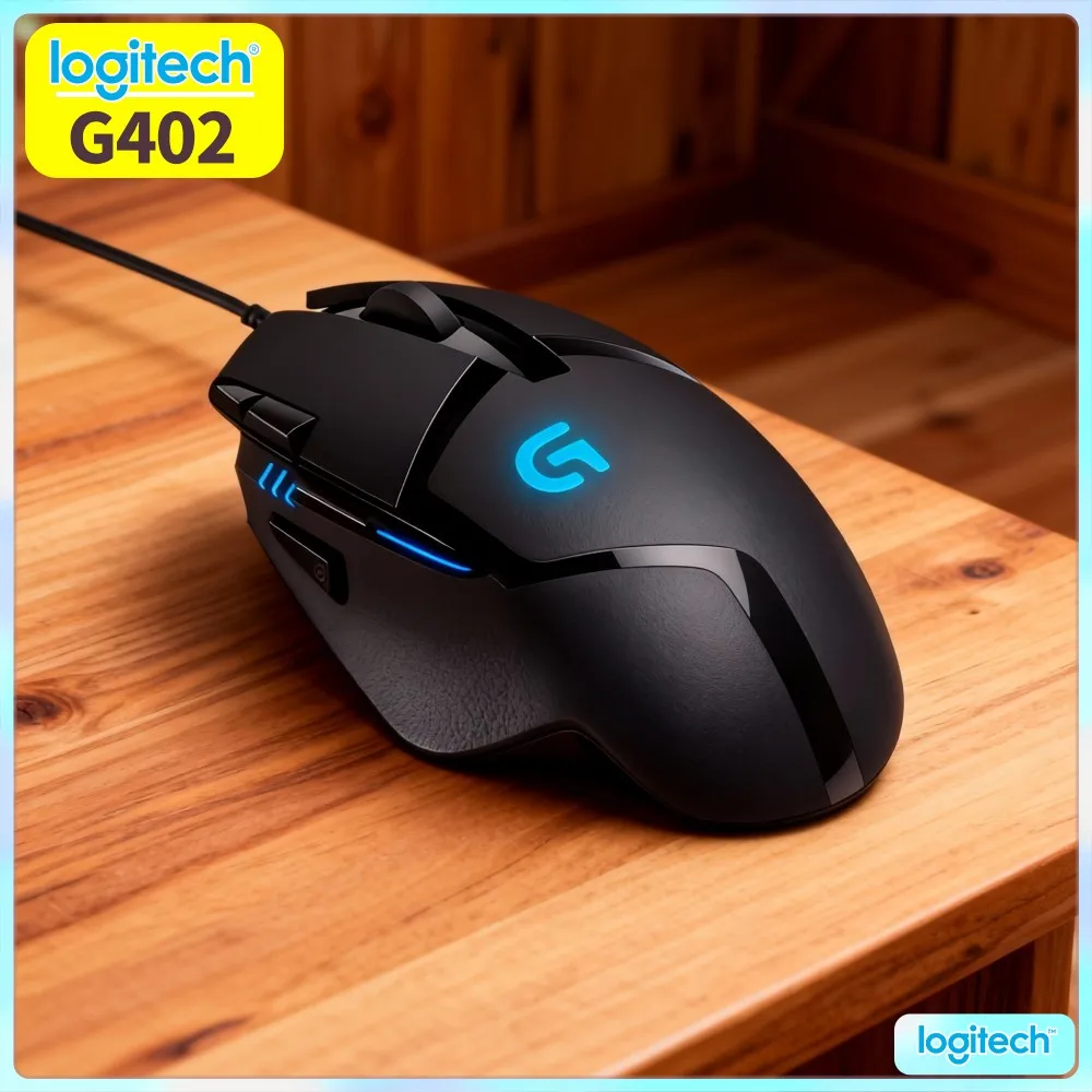 Logitech G402 USB Wired Gaming Mouse 32‑Bit ARM Processor Anti‑Slip Texture 20M Click Lifespan For Home Game Hobby Players