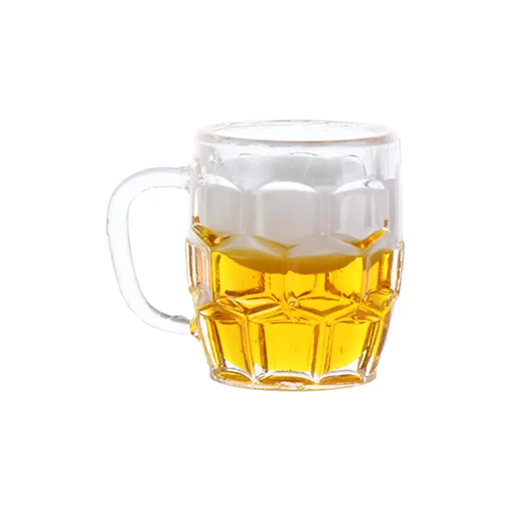 Decoração em miniatura casa de bonecas modelo cena mini caneca de cerveja mini copo de limão bebidas brinquedo casa de bonecas copo de cerveja em miniatura