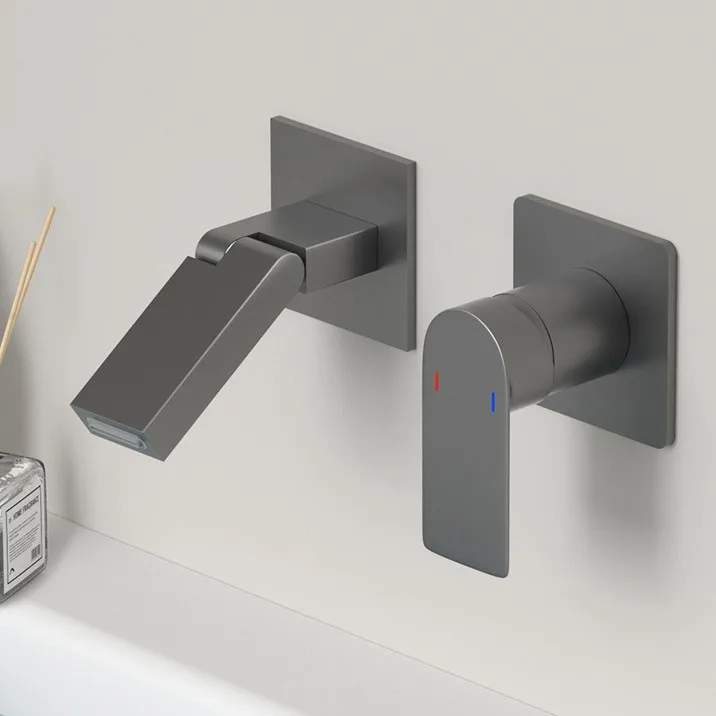 Wall-entering Basin Hot Cold Single Handle Ceramic Valve Faucet Integrated Hot Melt Embedded Box Hidden Folding Concealed Faucet