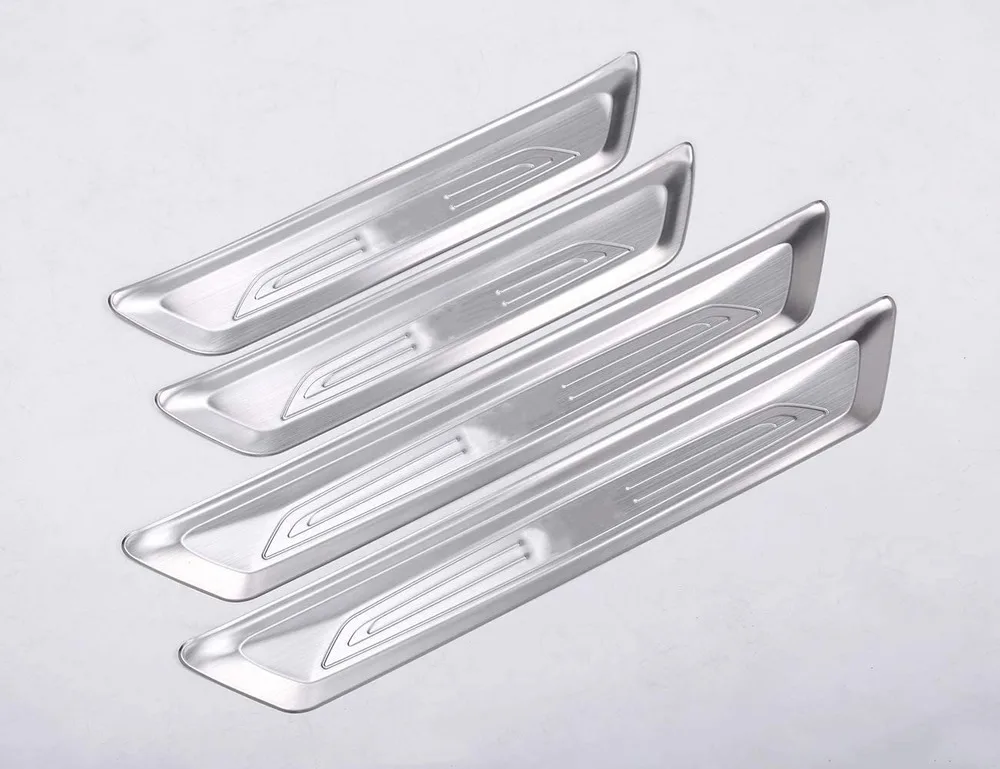 Stainless Steel Car Outside Door Sill Threshold Protection Plate 4pcs For BMW X1 2016 -- 2018