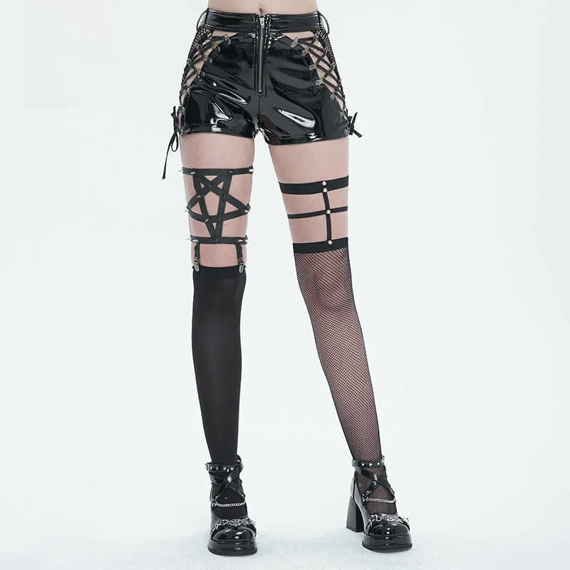 Punk Style Devil Fashion Leg Ring Socks Long Tube Stockings Black Net Mid-Calf Fishing Net Tights Women's Personality High-Tu...