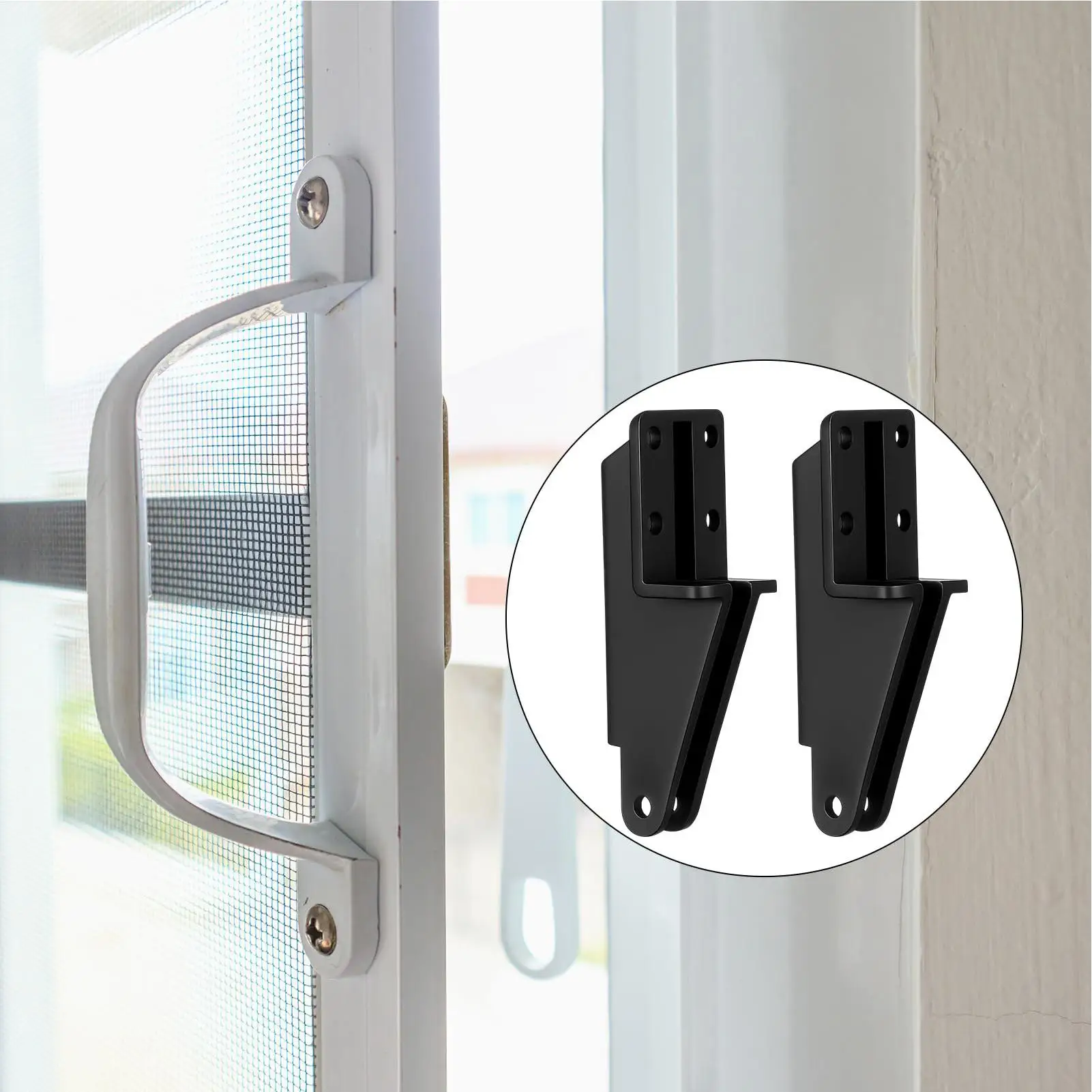 Door Closer Jamb Bracket Replacement Fittings 2-Pieces Door Post Jamb Hardware For Home Apartment Farmhouse Living Room Bedroom