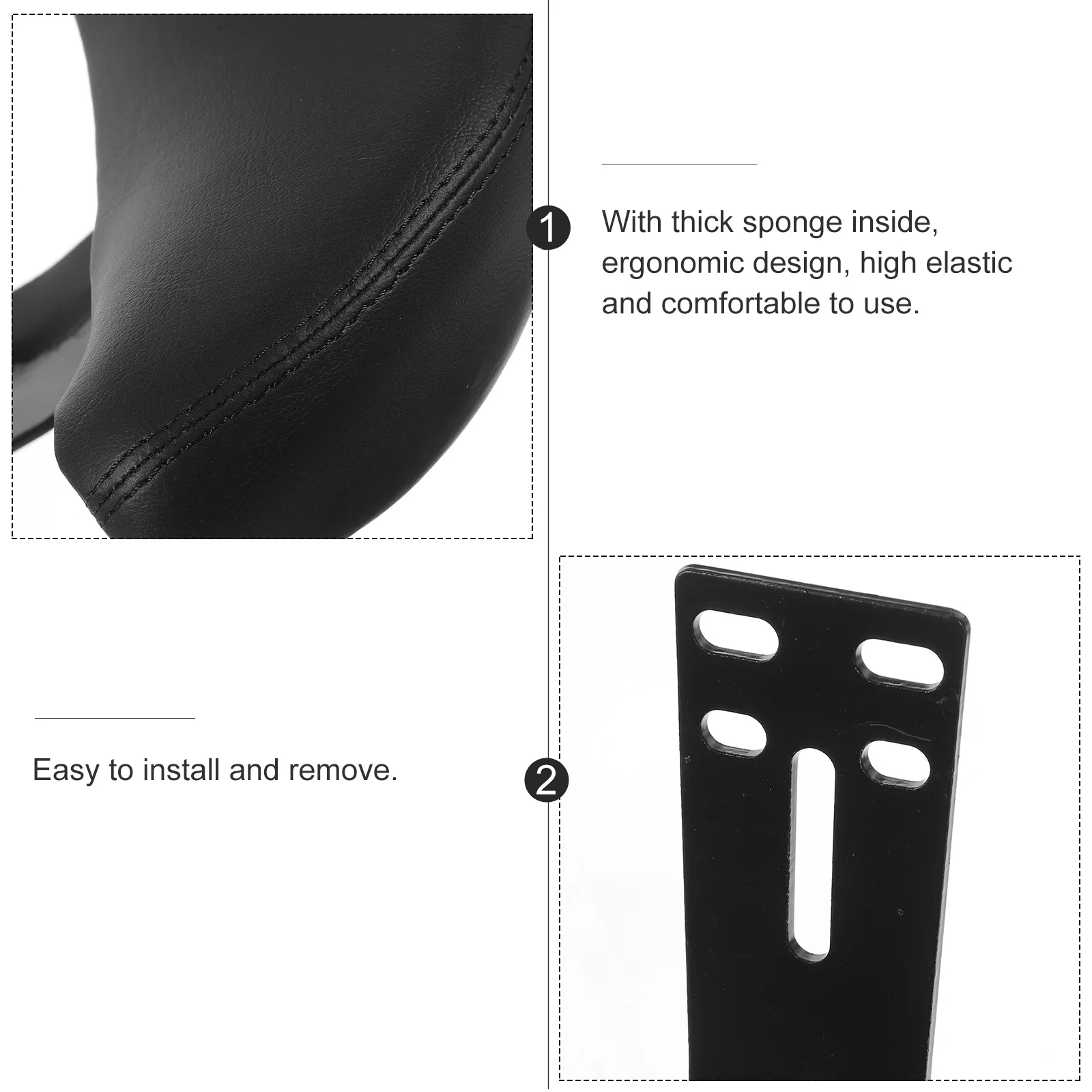

Universal Electric Saddle Back Rest E-Bike Bike Seat Cushion Back Support Durable Comfortable High Elastic Ergonomic Wide Waist