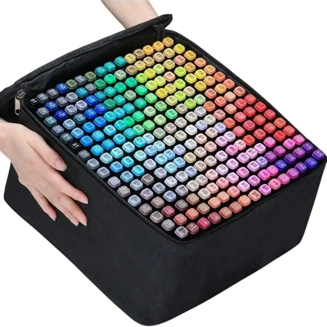 24-168 kleuren Dual Tip Art Markers Set, alcoholmarkeringen voor volwassen studenten, professionele schetspennen voor tekenen/schetsen/manga - afbeelding 2