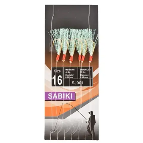 6 st/pack Sabikis mjuka fiskebete riggar bete jig lockbete fjäderlock sill bete tackle verktyg för makrill och djuphavsfiske 10 best sales makrillriggar - №2