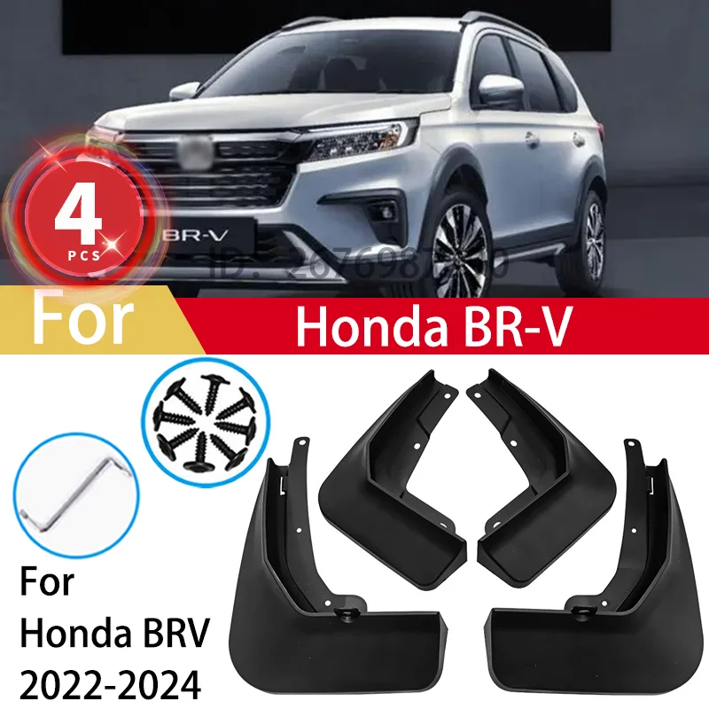 

For Honda BR-V BRV DG3 2022 2023 2024 Mud Flaps Car Mudguards Plastic Fender Cover Flares Splash Guard Exterior Accessories