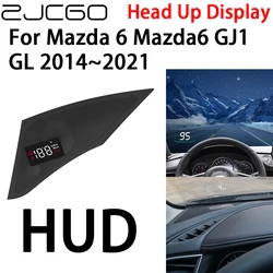 ZJCGO Car HUD Head Up Display Speedometer Projector Alarm Electronic Accessories for Mazda 6 Mazda6 GJ1 GL 2014~2021