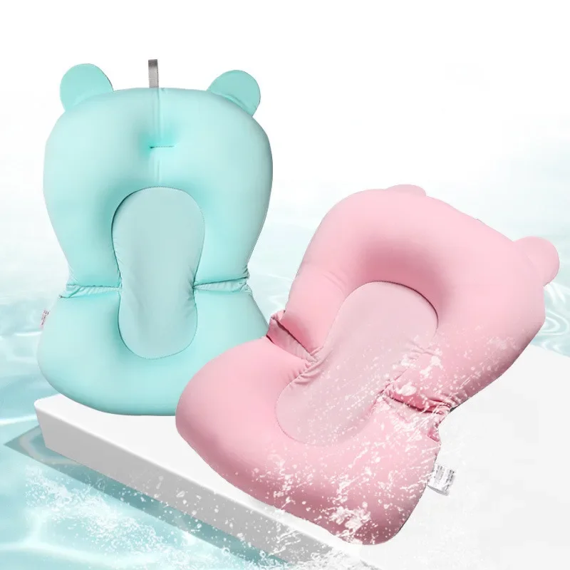 Tappetino per vasca da bagno portatile per baby shower Tappetino per vasca da bagno antiscivolo per neonato Sicurezza per allattamento Supporto pieghevole Comfort Cuscino per il corpo Tappetino per cuscino