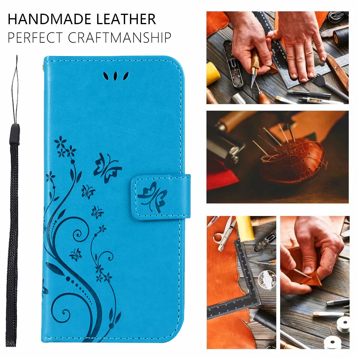 Image 3: S8 S9 Plus S10 S20 FE S21 S22 S23 Ultra 5G housse portefeuille en cuir pour Samsung Galaxy A32 A52S A72 A12 support étui de téléphone à rabat