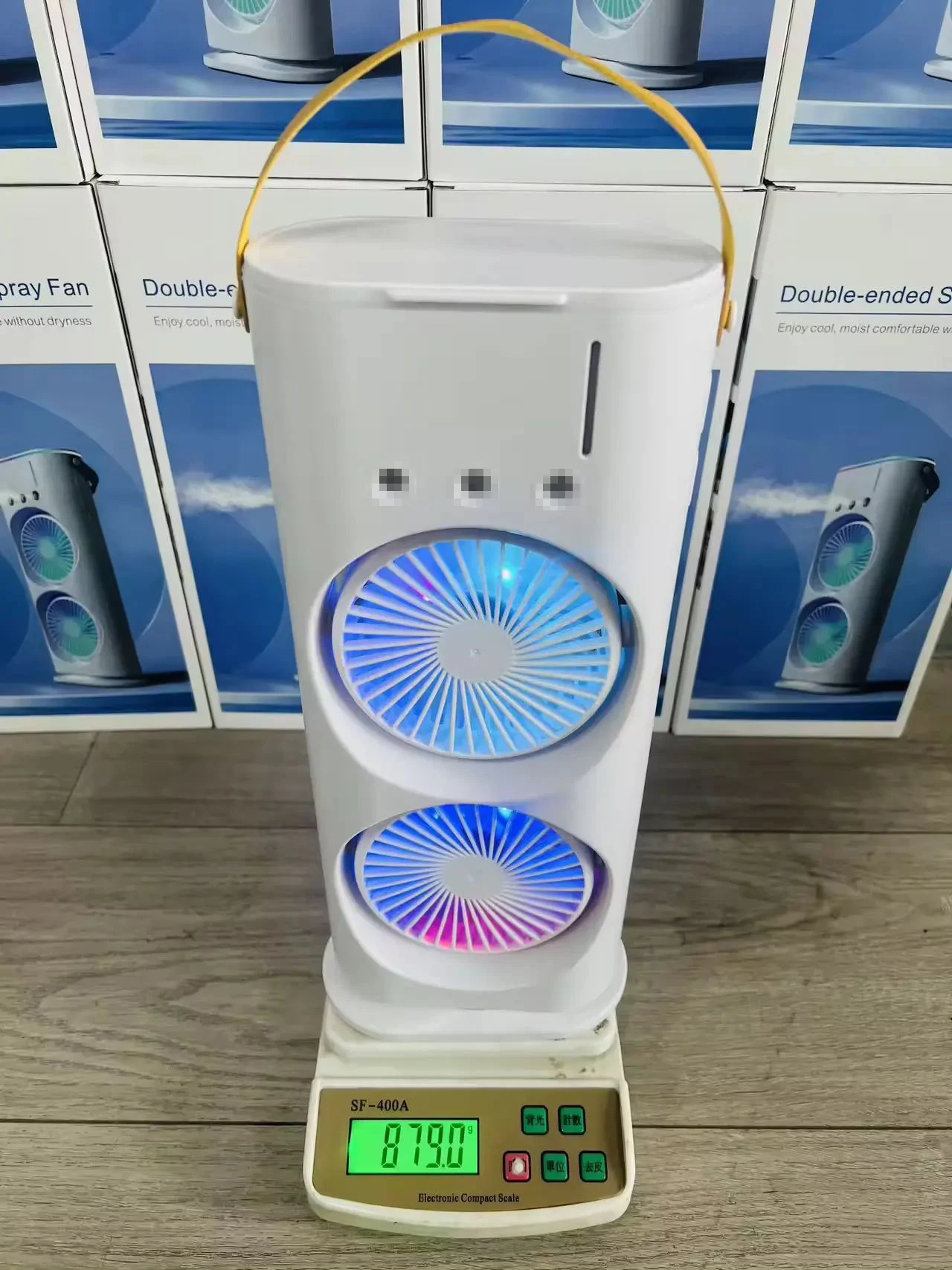 2024 Wholesale Air Cooler Fan 7 Color Mist Water Cooling Air Conditioner Fan with Remote Control Room Spray Humidifier Fan