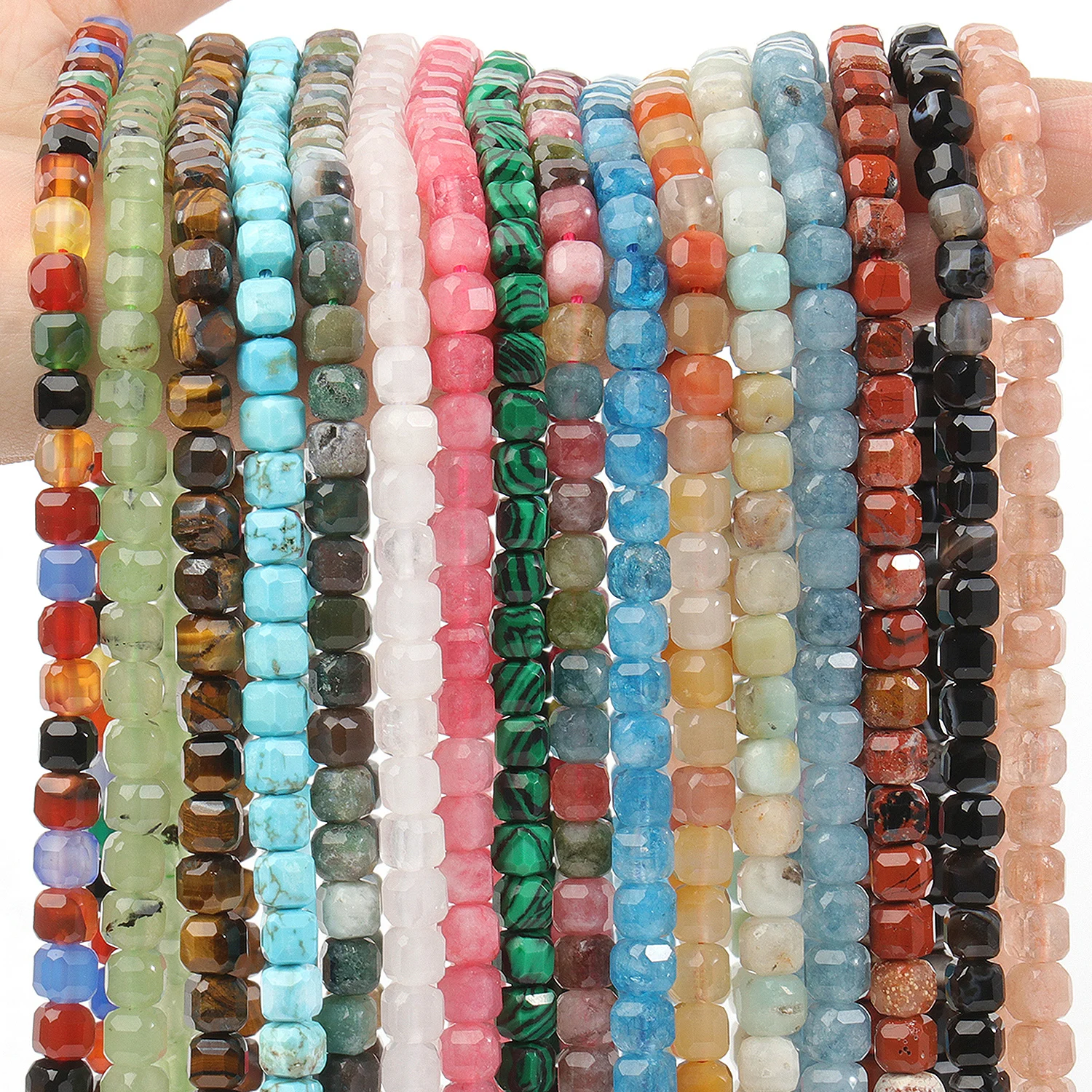 

Faceted 5mm Stone Beads Natural Agate Apatite Aquamarine Prehnite Gems Stone Beads for Jewelry Making Diy Bracelet