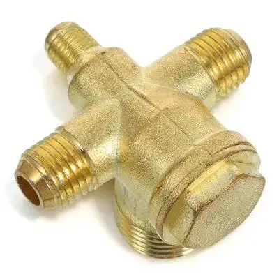 

Dual Tube Check Air Compressor Accessories 4 Ways Threaded Non Return Valve Pneumatic Tools Fittings Pressure Valve Replacement