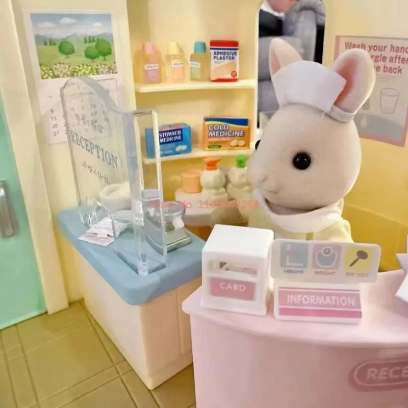 Sylvanian Families Clinique Ensemble Anime Figure Kawaii Enfants Ensemble Pour Jouer Maison Jouets Cadeau D'anniversaire Pour Enfants Jouets Pratique Cadeaux