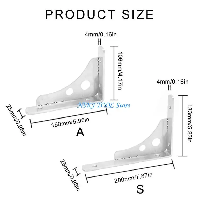 L8RC Heavy Duty Square Wall Mount Bracket Easy Installation Space Saving Designs Wandhalterung für Küchengarage