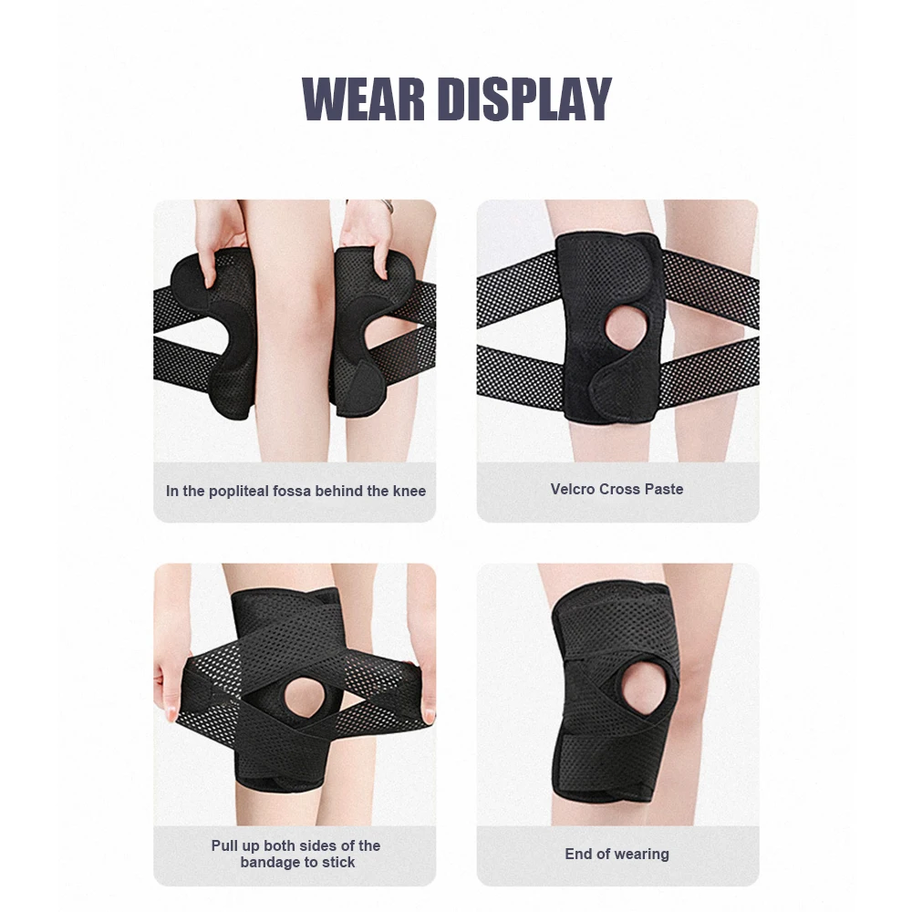 1Pcs Knee Brace with Side Stabilizers Relieve Meniscus Tear Knee Pain Arthritis,Breathable Adjustable Knee Support for Men Women