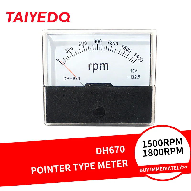 DH670 Rpm Meter speed counter DC Tachometer for Frequency Converter Inverter 1500rpm 1800rpm DC10V DH670 Panel Meter