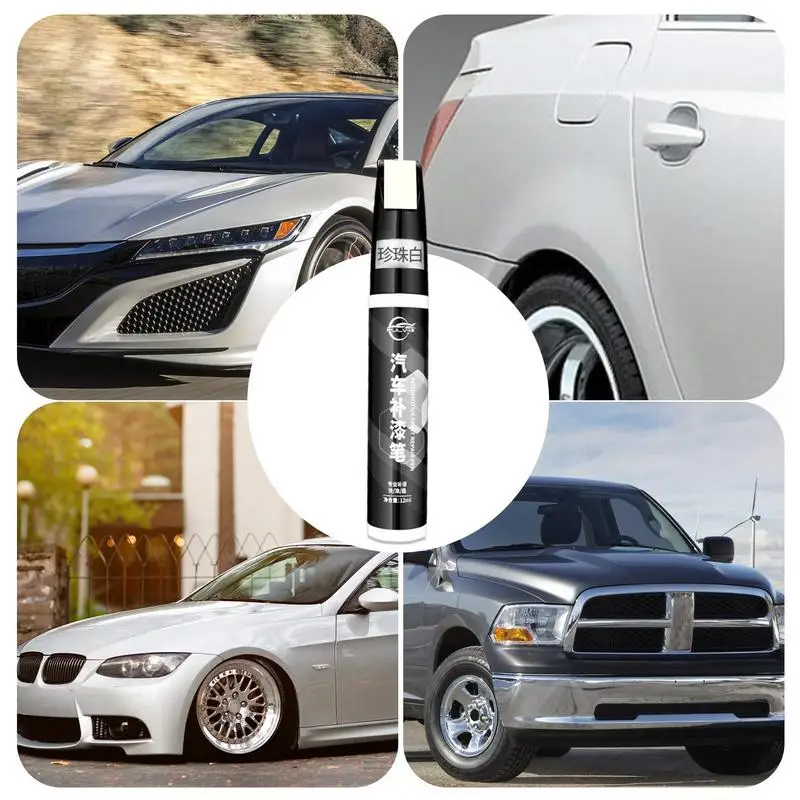 Car Paint Scratches Repair Pen, Marcador de escova impermeável, Tire Tread Care, Preto, Branco, Cinza, 12ml