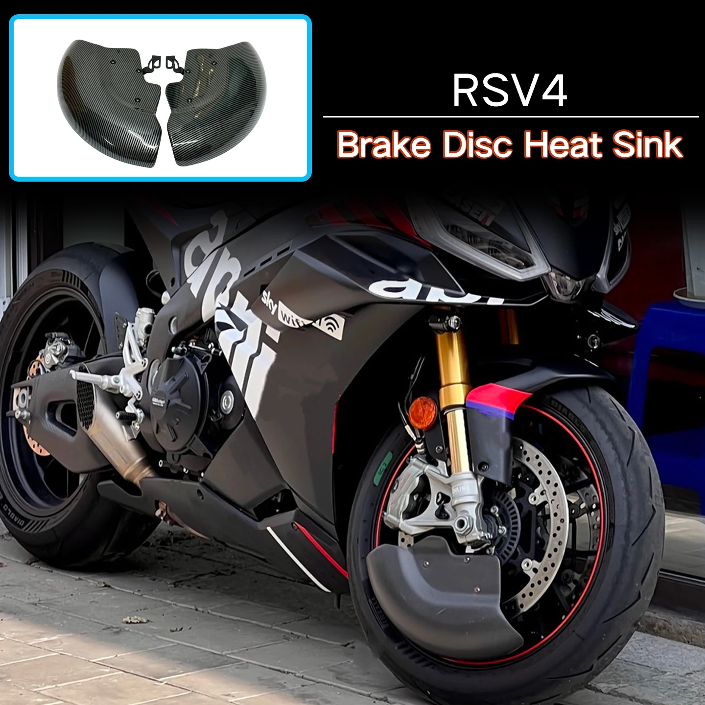 

For Aprilia RSV4 2015-2025 NEW Twill Motorcycle ABS Plastic Carbon Fiber Wheel Cover Brake Disc Protector and Radiator Cover