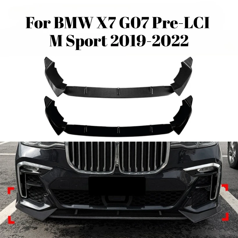 For BMW X7 G07 Pre-LCI M Sport 2019-2022 Front Bumper Lip Spoiler Front Splitter Exterior Styling Car Accessories Tuning