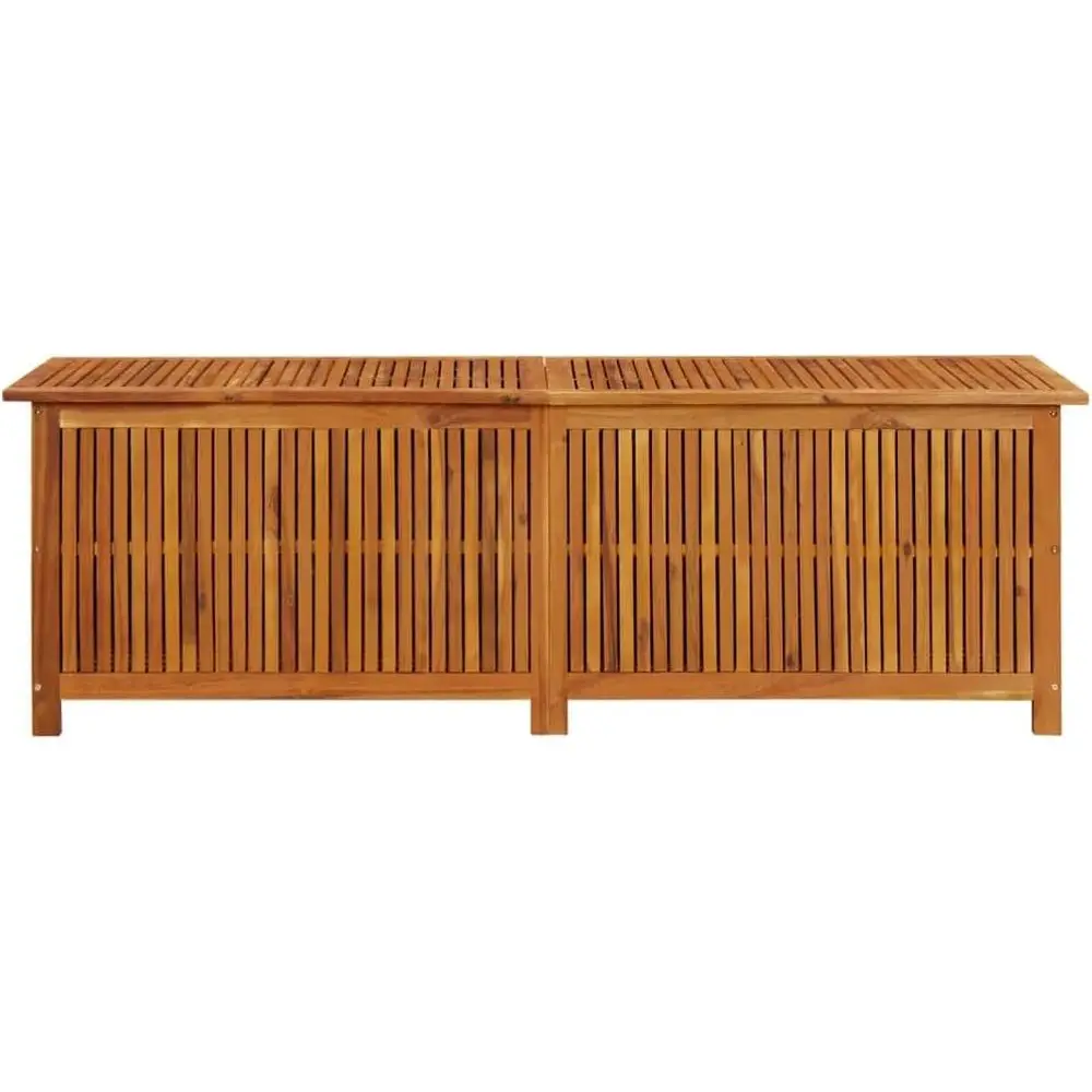 

Large Brown Acacia Wood Outdoor Storage Box Waterproof Patio Furniture and Garden Tool Storage